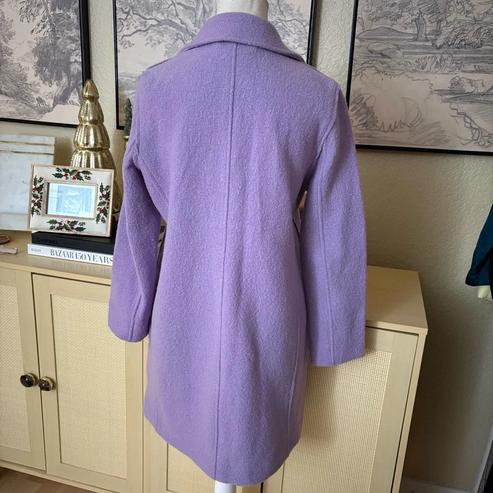 J CREW The Daphne Topcoat in Italian Boiled Wool in Lavender Size 6 Petite - Picture 5 of 10